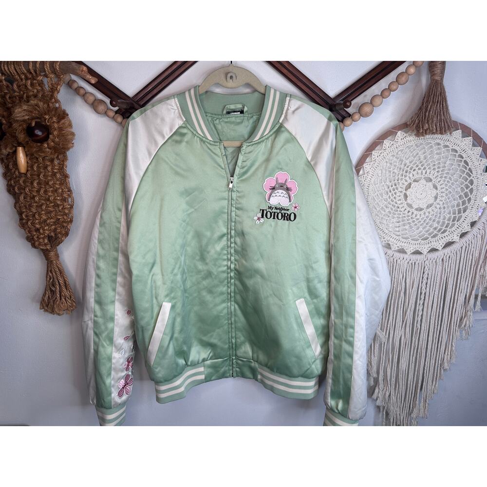 Box Lunch Studio Ghibli My Neighbor Totoro Catbus Sakura Satin Jacket